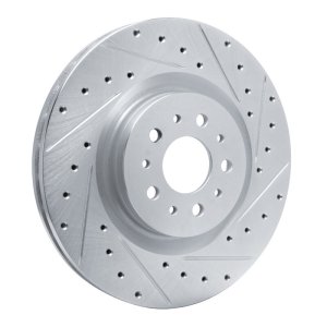 Ram Promaster City Brake Rotor (1) - Front Right - R1 Concepts - Drilled & Slotted - Silver - `15-`22